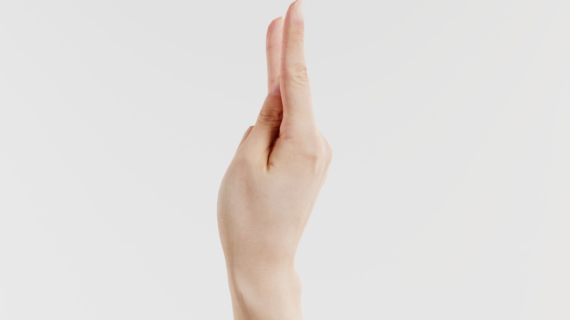 Finger Alphabet K Low-poly 3D model_5