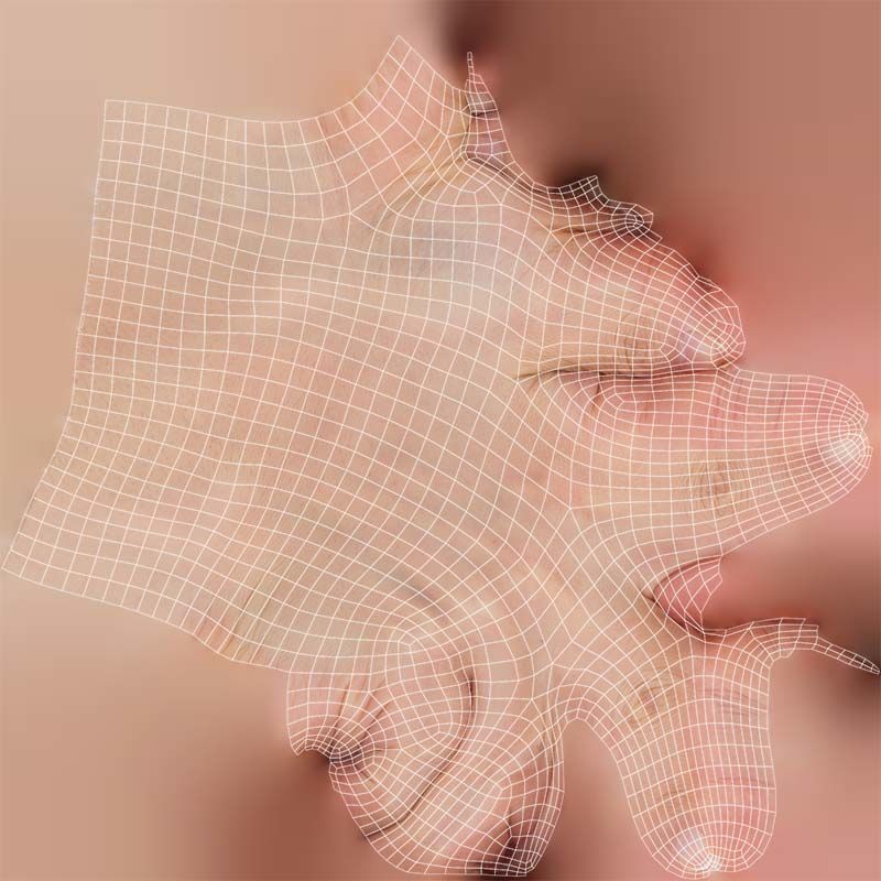 Finger Alphabet K Low-poly 3D model_14