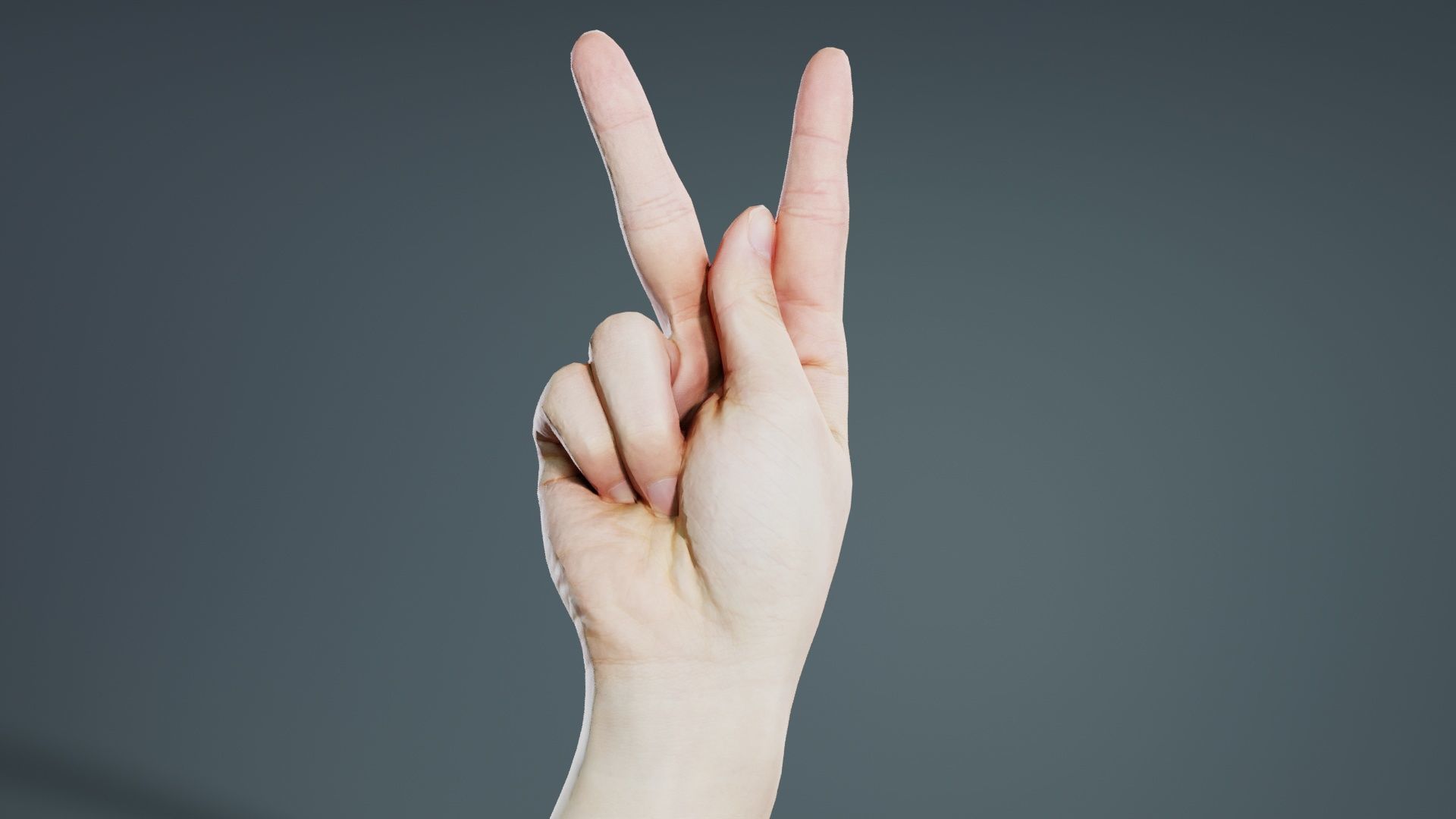 Finger Alphabet K Low-poly 3D model_2