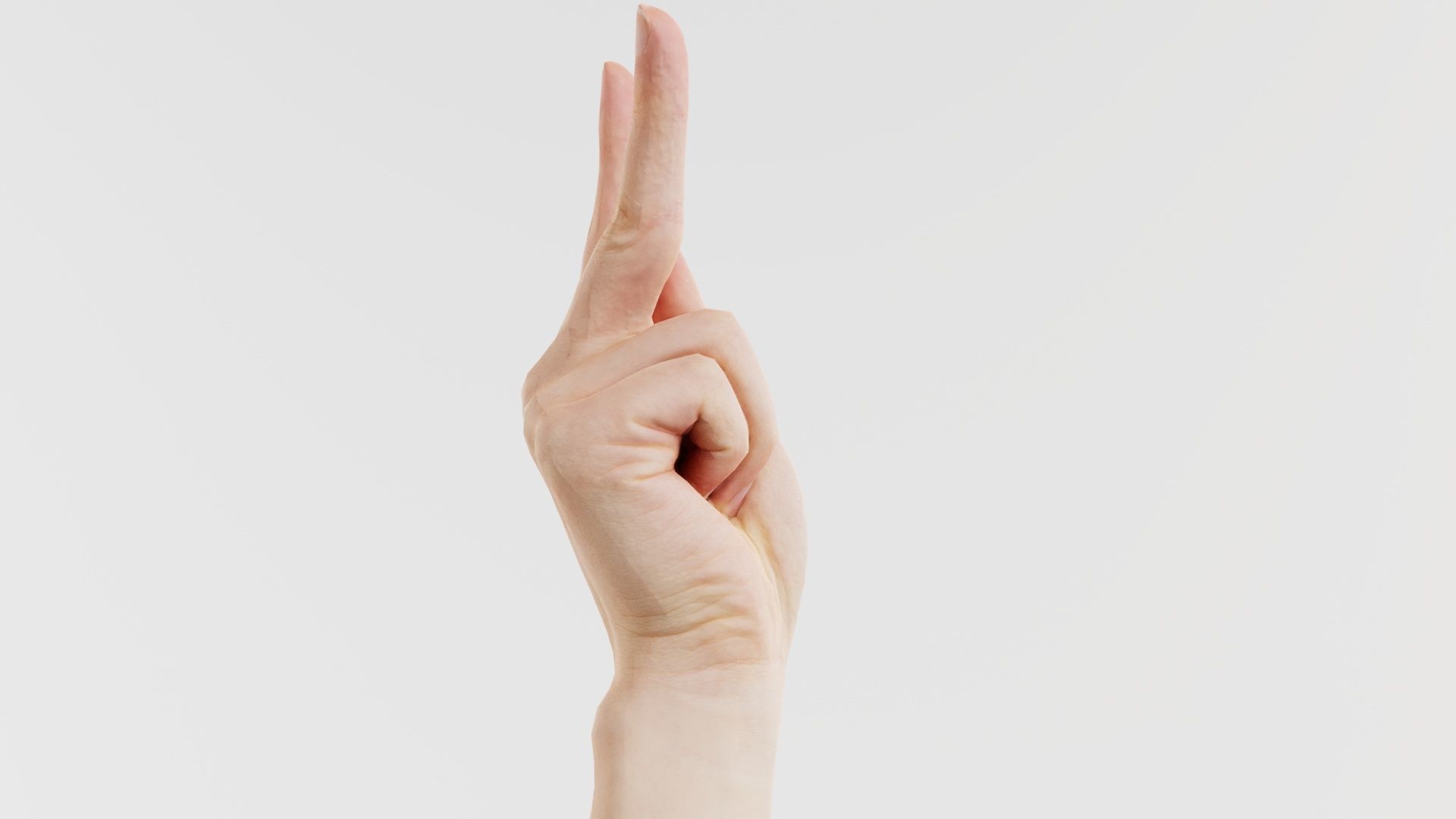 Finger Alphabet K Low-poly 3D model_7