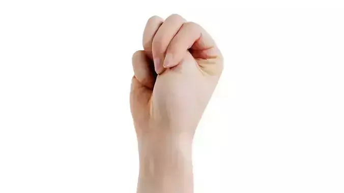 Finger Alphabet M Low-poly 3D model