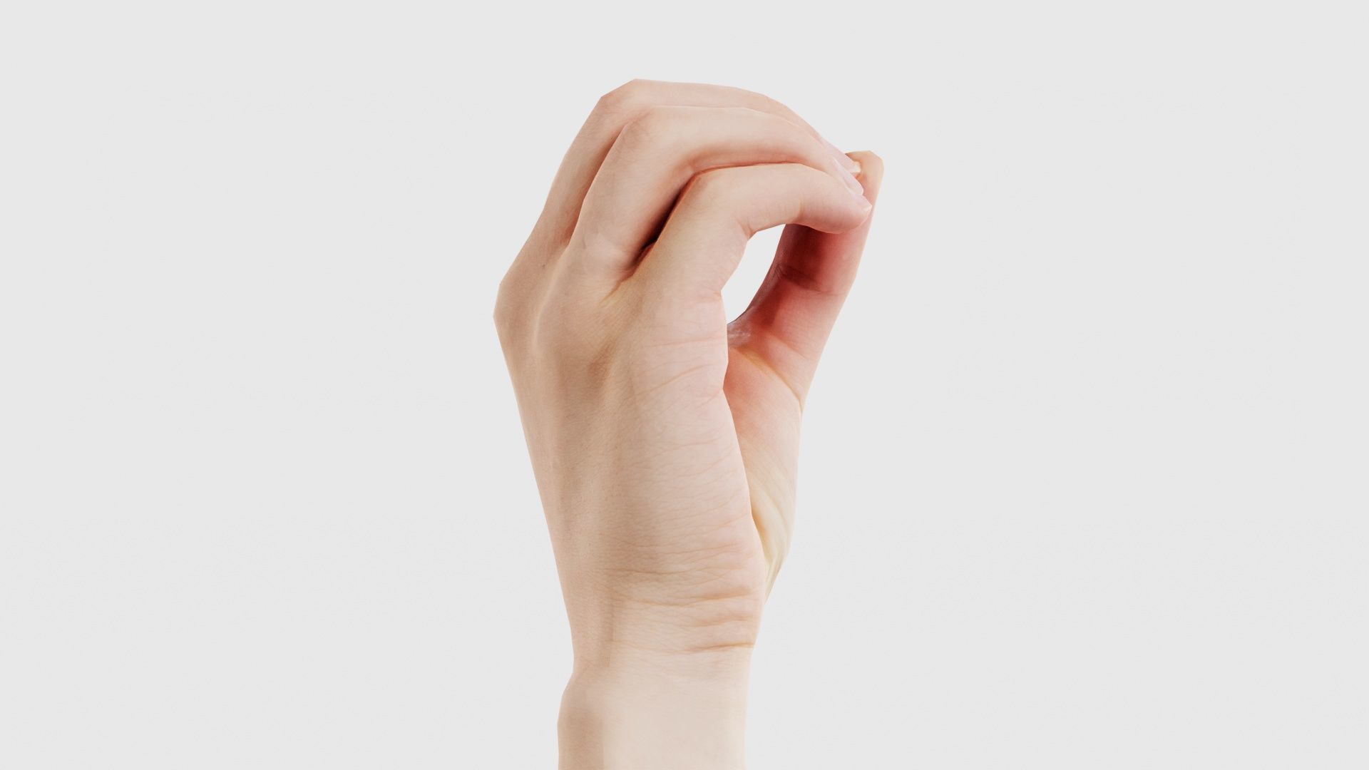 Finger Alphabet O Low-poly 3D model_17