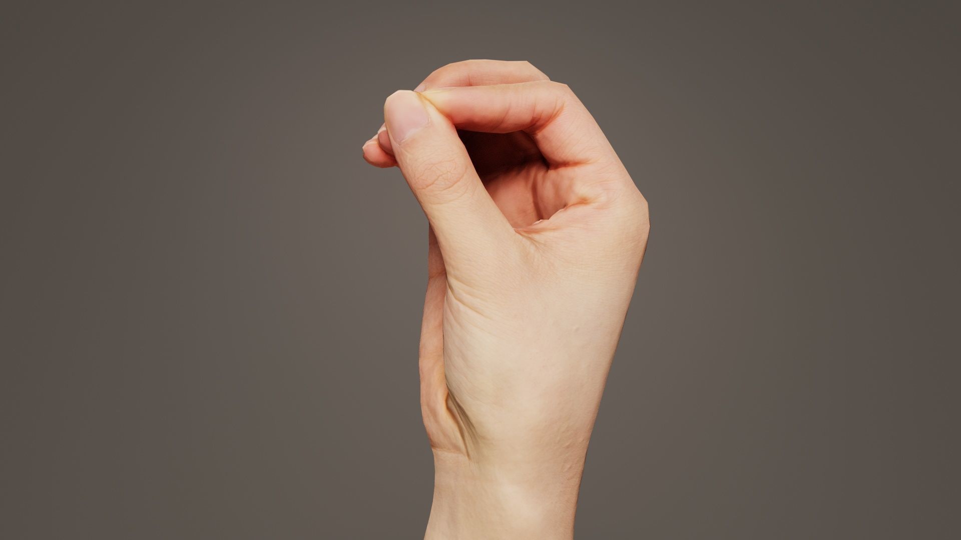 Finger Alphabet O Low-poly 3D model_2