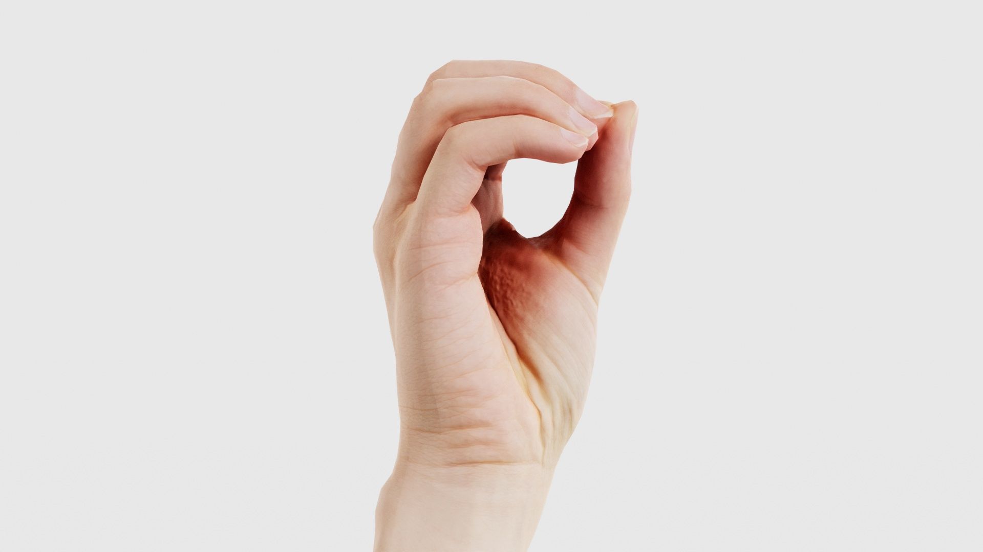 Finger Alphabet O Low-poly 3D model_16