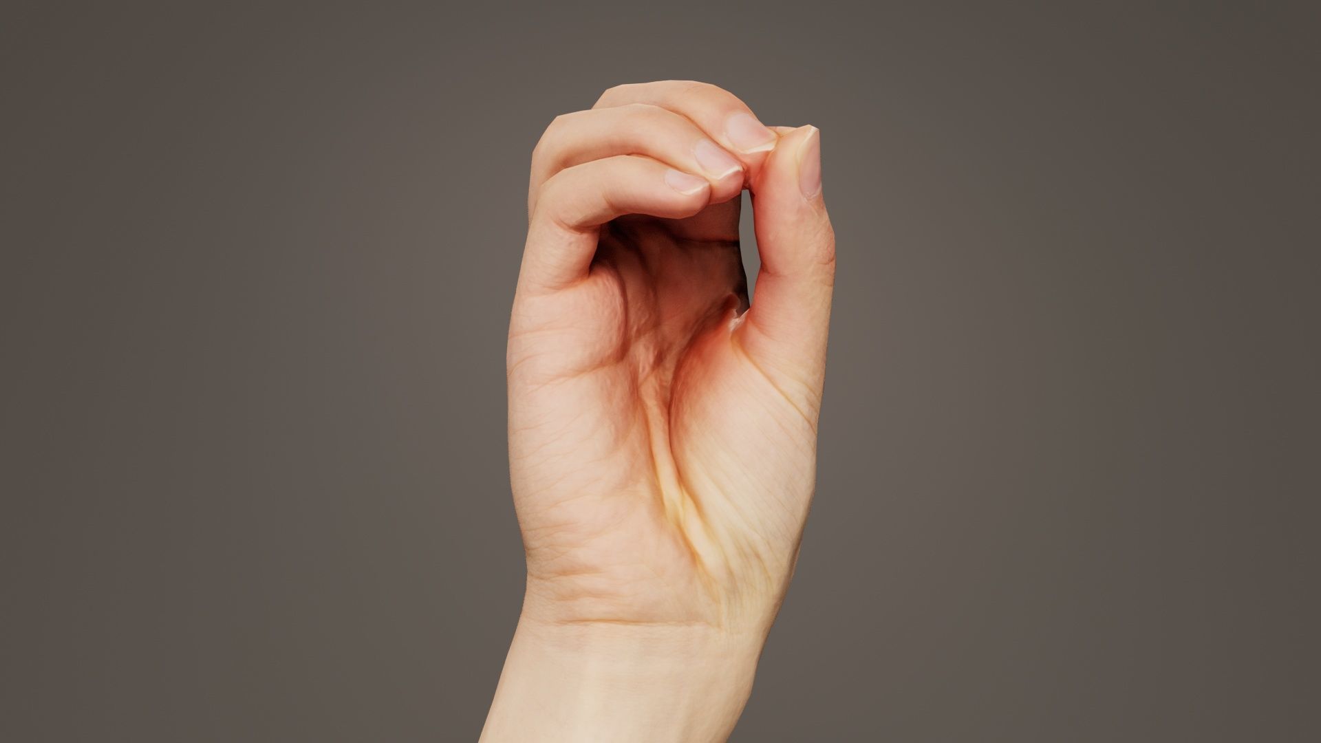 Finger Alphabet O Low-poly 3D model_6