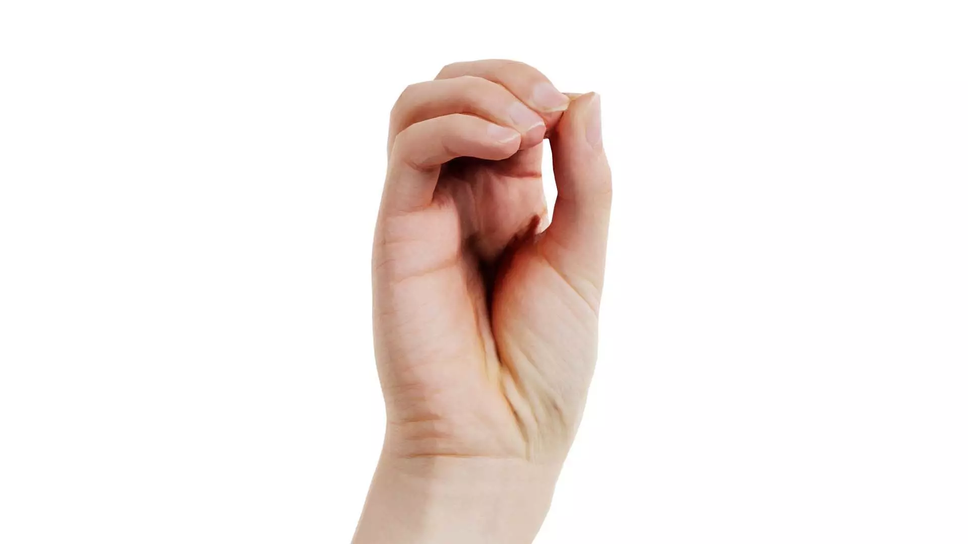 Finger Alphabet O Low-poly 3D model_0