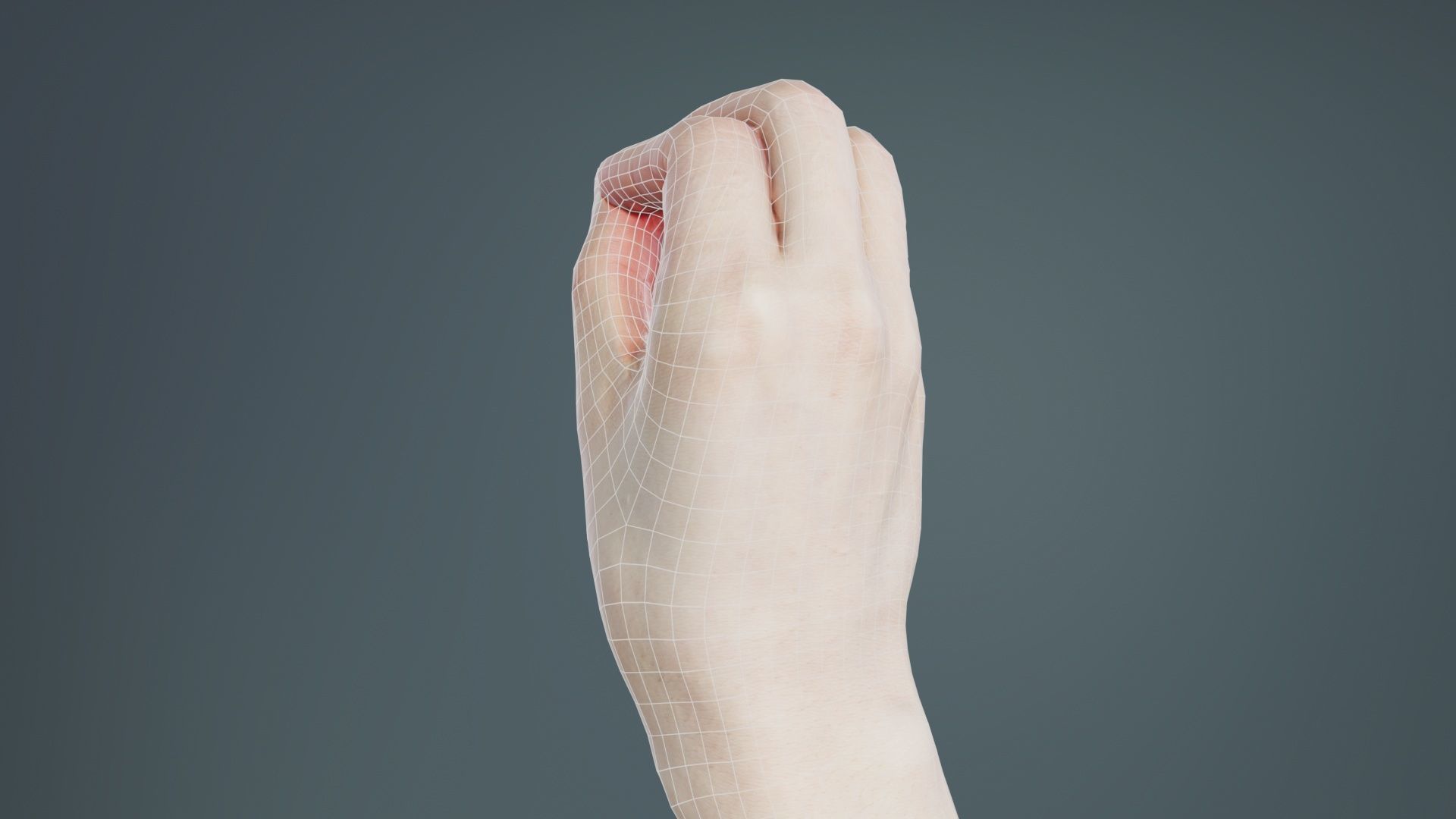 Finger Alphabet O Low-poly 3D model_10