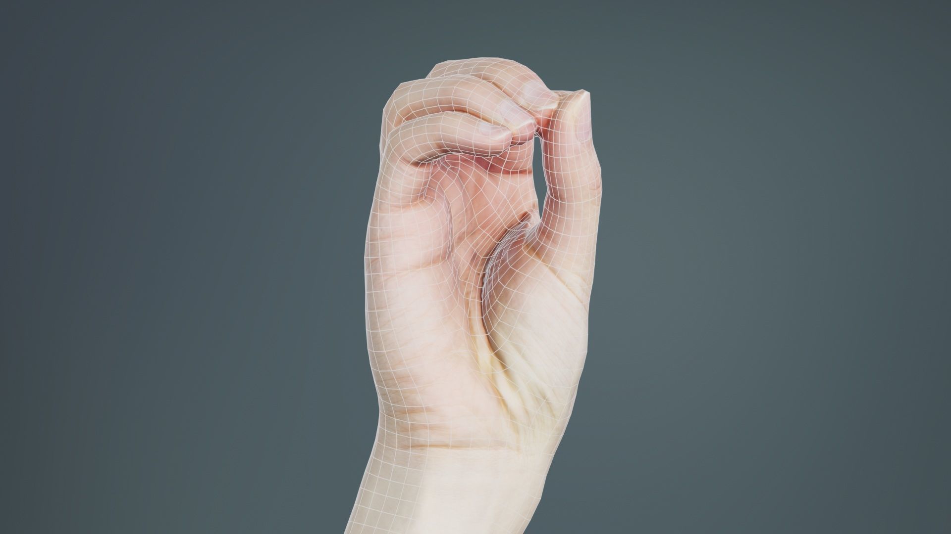 Finger Alphabet O Low-poly 3D model_9