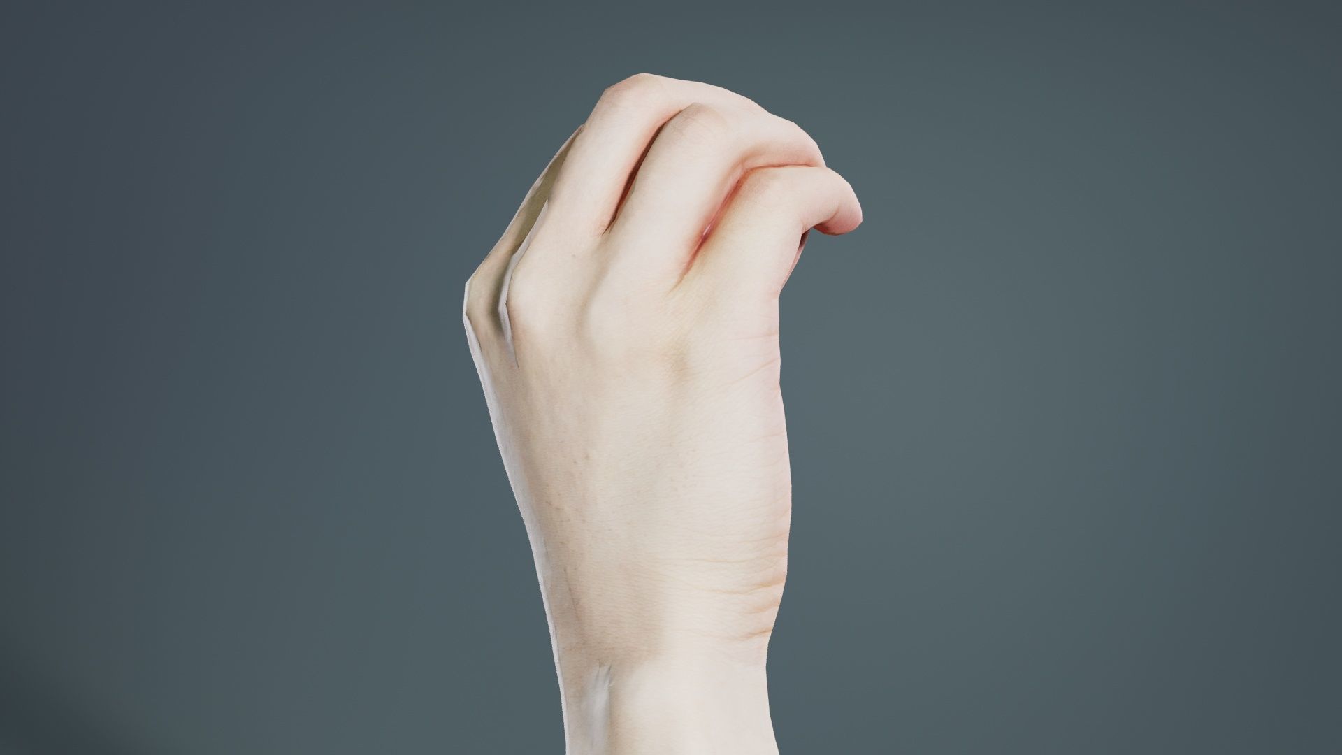 Finger Alphabet O Low-poly 3D model_7