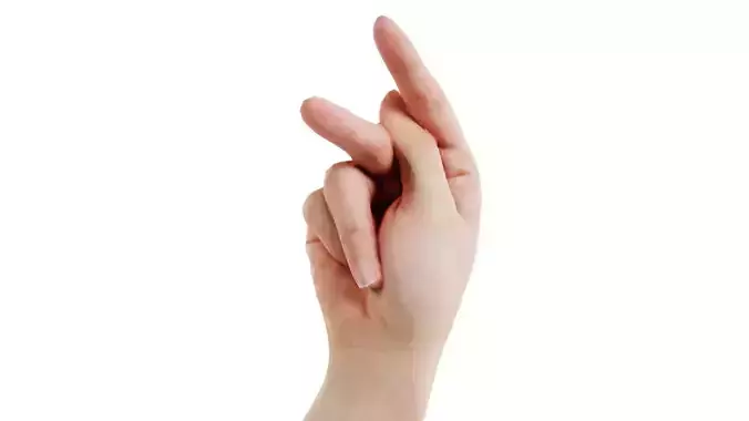 Finger Alphabet P Low-poly 3D model