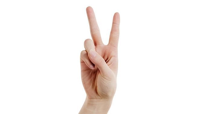 Finger Alphabet V Low-poly 3D model