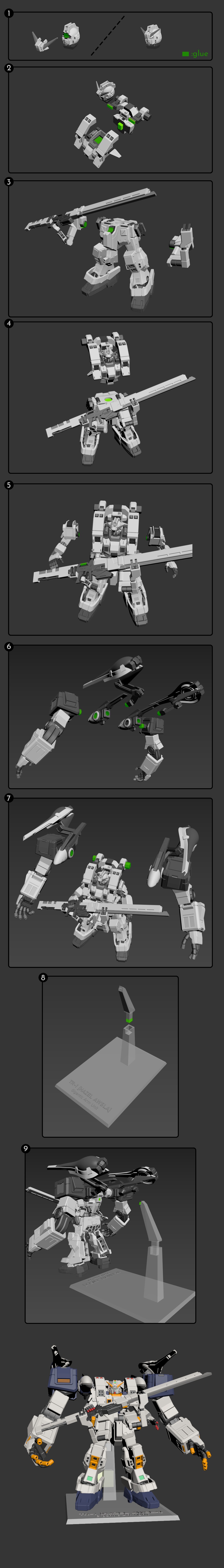 Gundam Hazel with Gigantic arm unit 3D print model_5