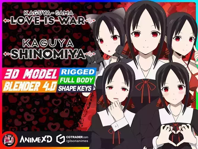 Kaguya Shinomiya - Kaguya-sama Love Is War - 3D Model Blender 3D model