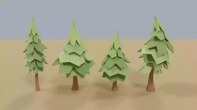 Lowpoly Pinetree Set