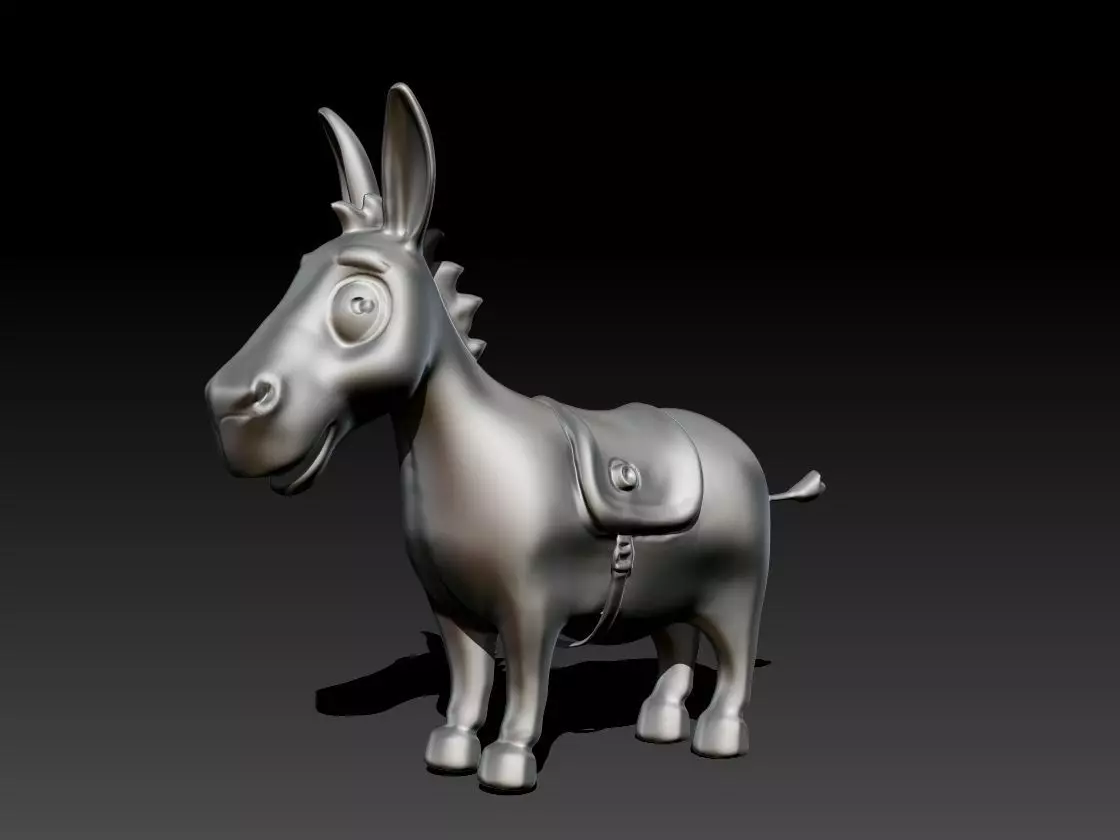 Cartoon Donkey 3D Printable Model 3D print model