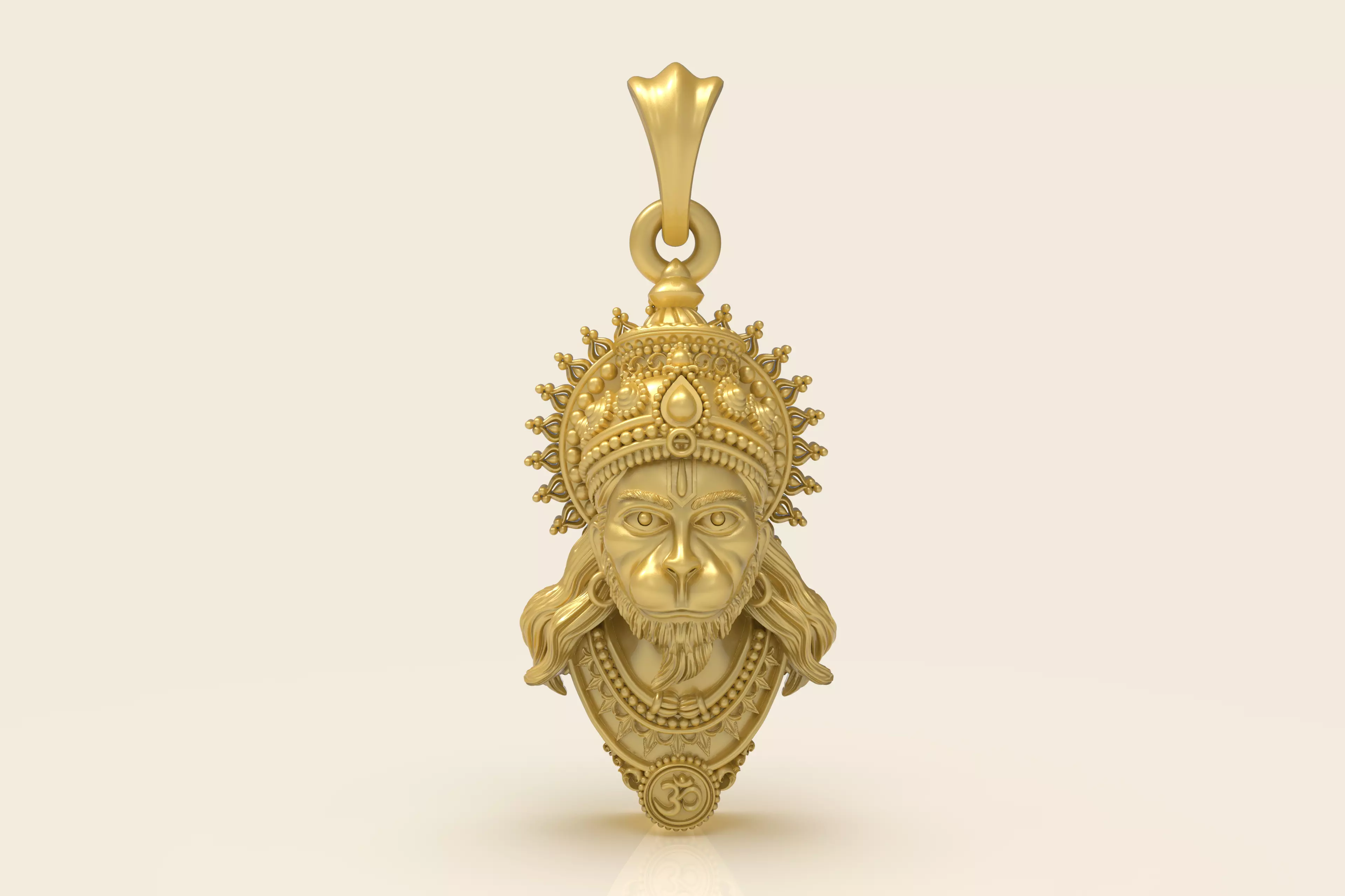 Hanuman Face Pendant File 3D print model