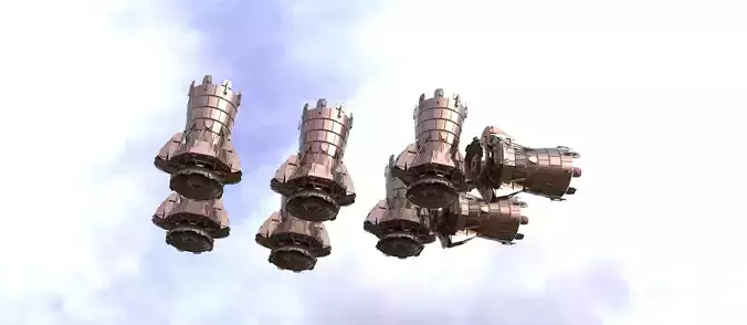 Santa Grand reindeer ship jet  systems 3D model