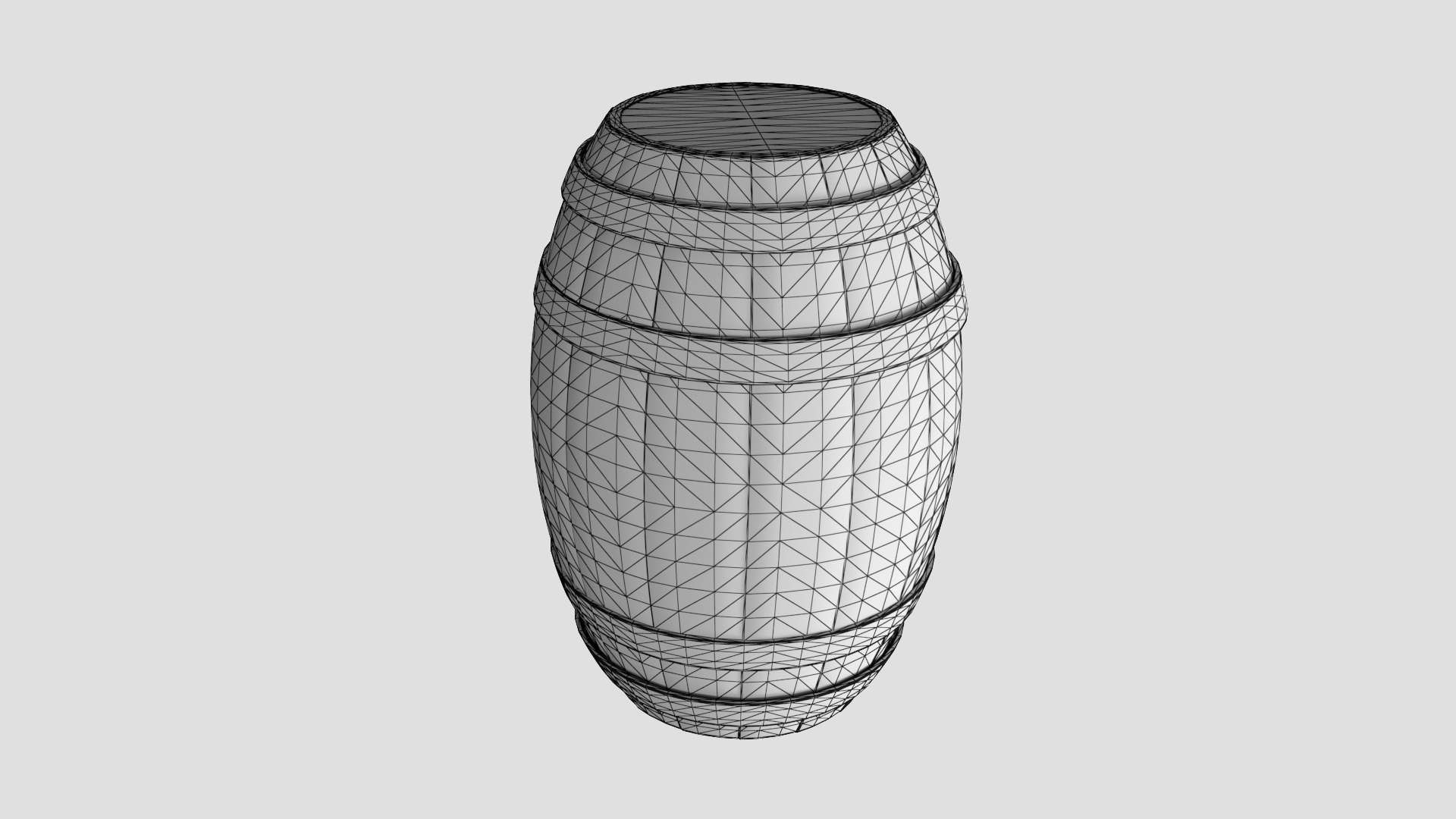Wooden Barrel Low-poly 3D model_5