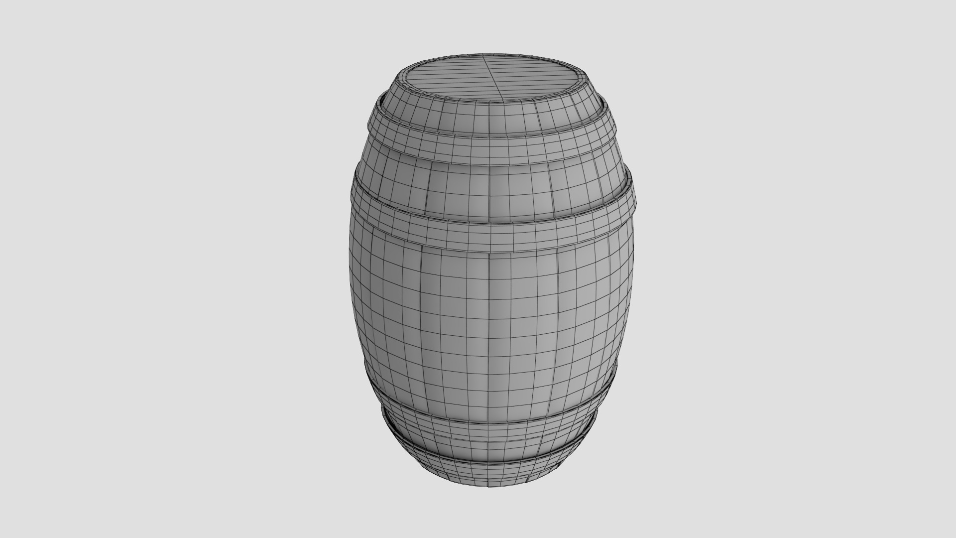 Wooden Barrel Low-poly 3D model_4