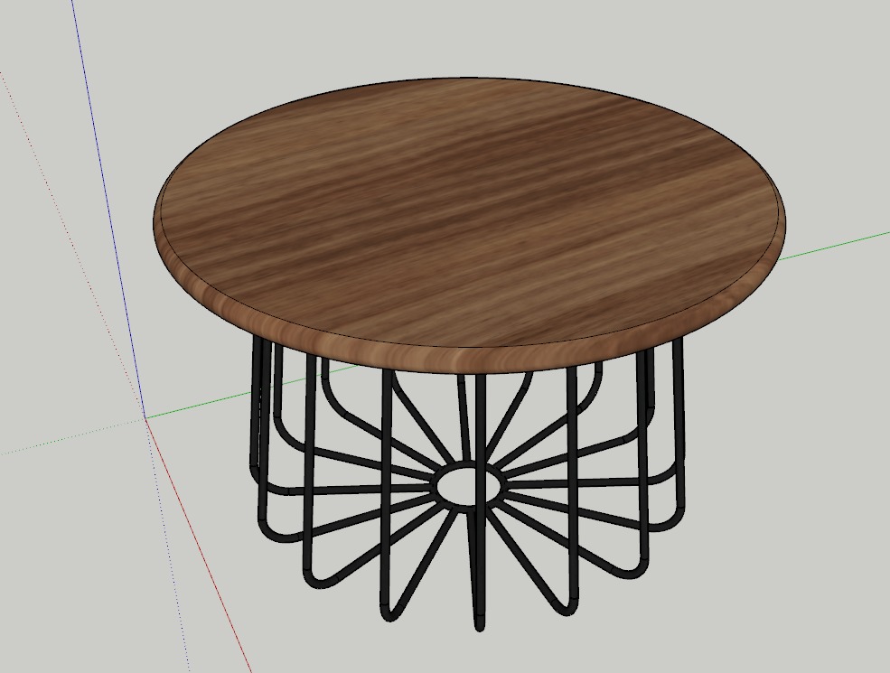Table Coco Metal-Wood 3D model_6