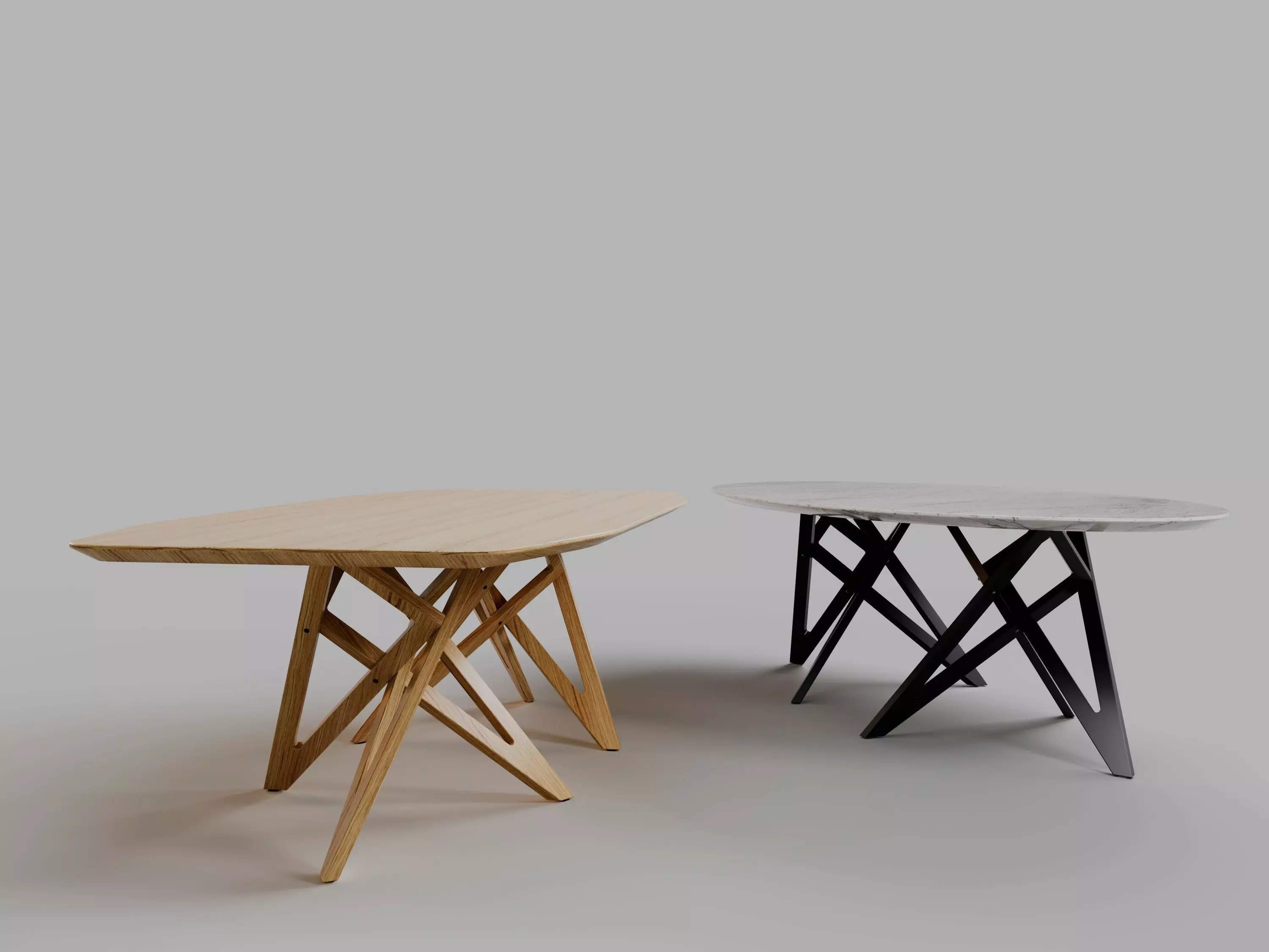 ENNEA DINING TABLE OVAL and BARREL-SHAPED 3D model_0