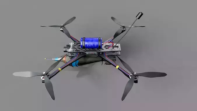 FPV KAMIKAZE DRONE Low-poly 3D model