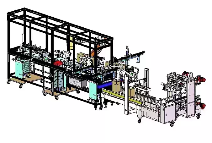 Packaging paper box assembly line