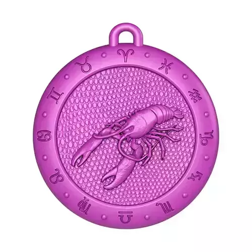 Cancer Zodiac Pendant 3D print model