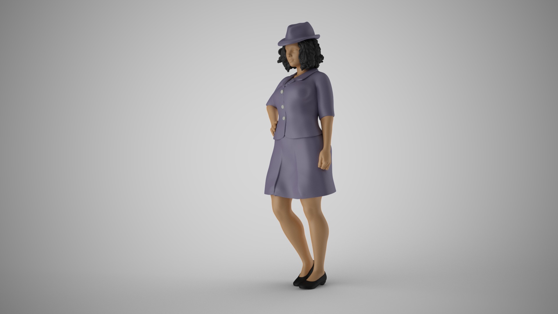 Modern Woman in Past Times 3D print model_10