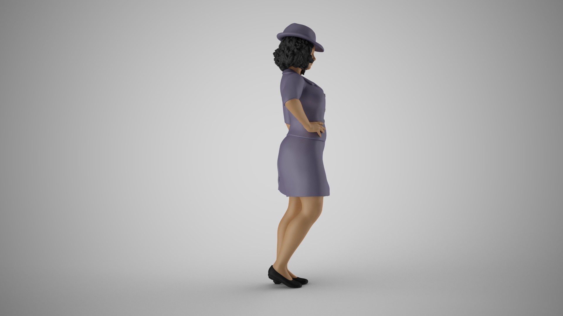Modern Woman in Past Times 3D print model_5