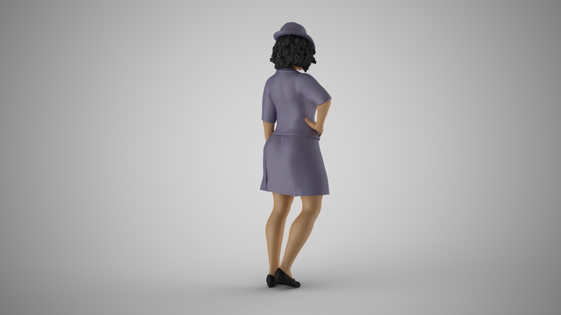 Modern Woman in Past Times 3D print model_6