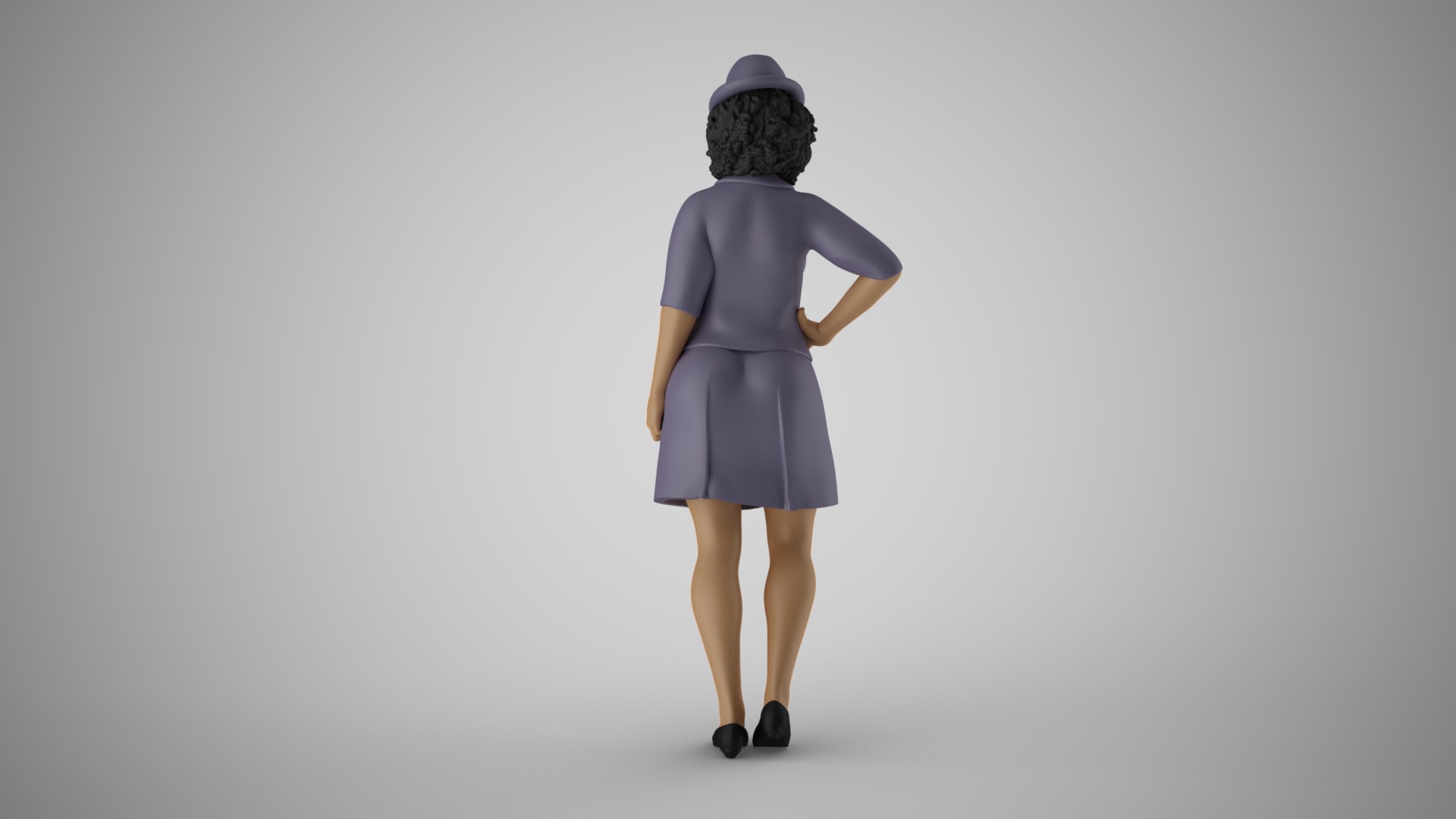 Modern Woman in Past Times 3D print model_7