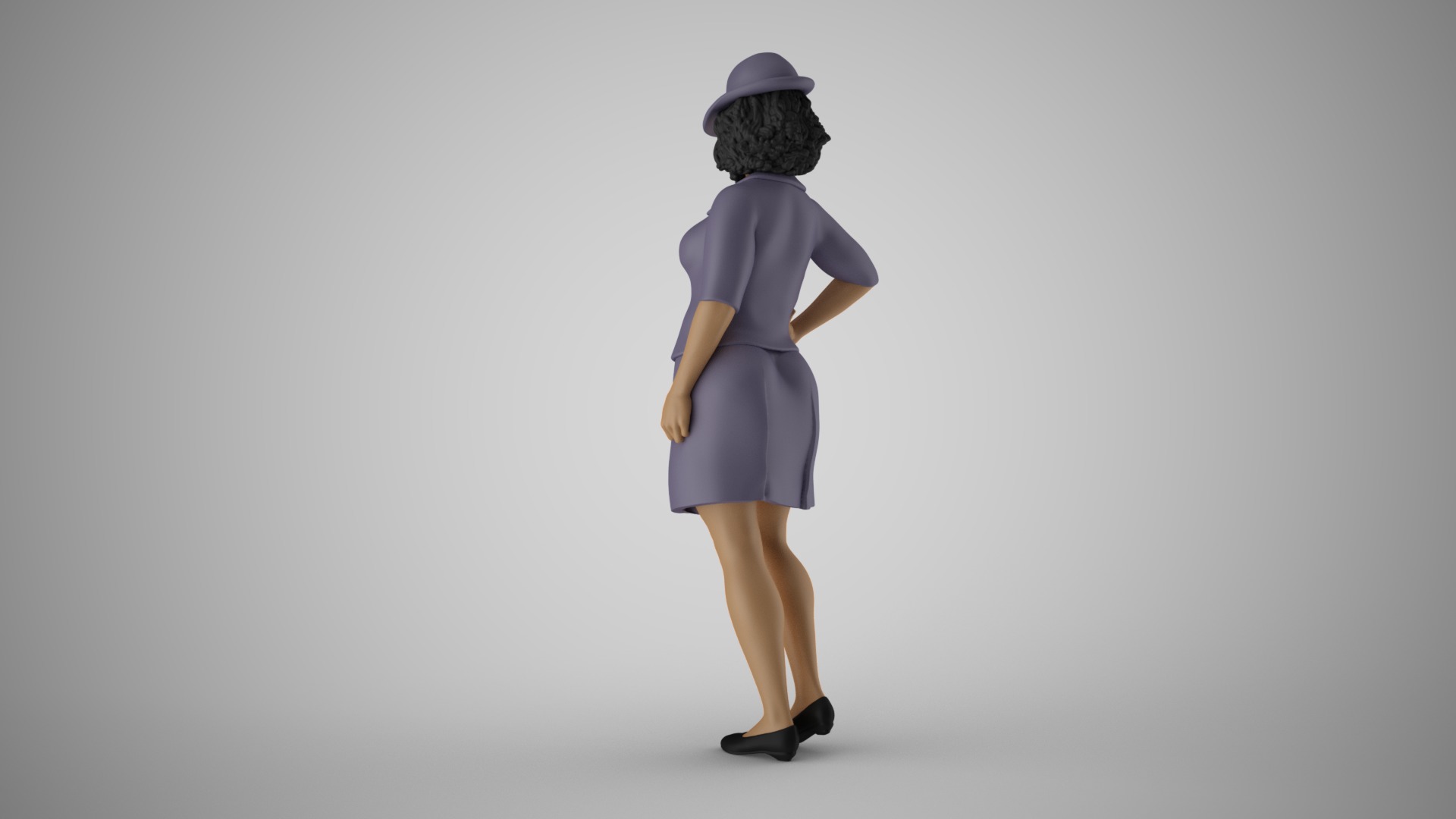 Modern Woman in Past Times 3D print model_8