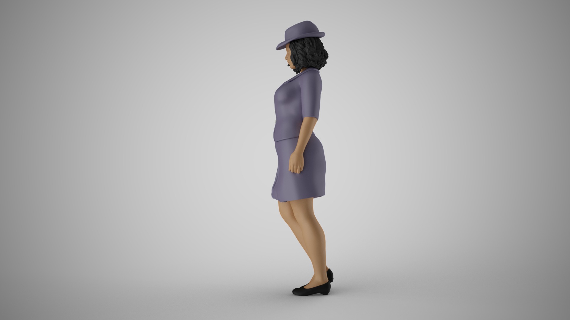 Modern Woman in Past Times 3D print model_9