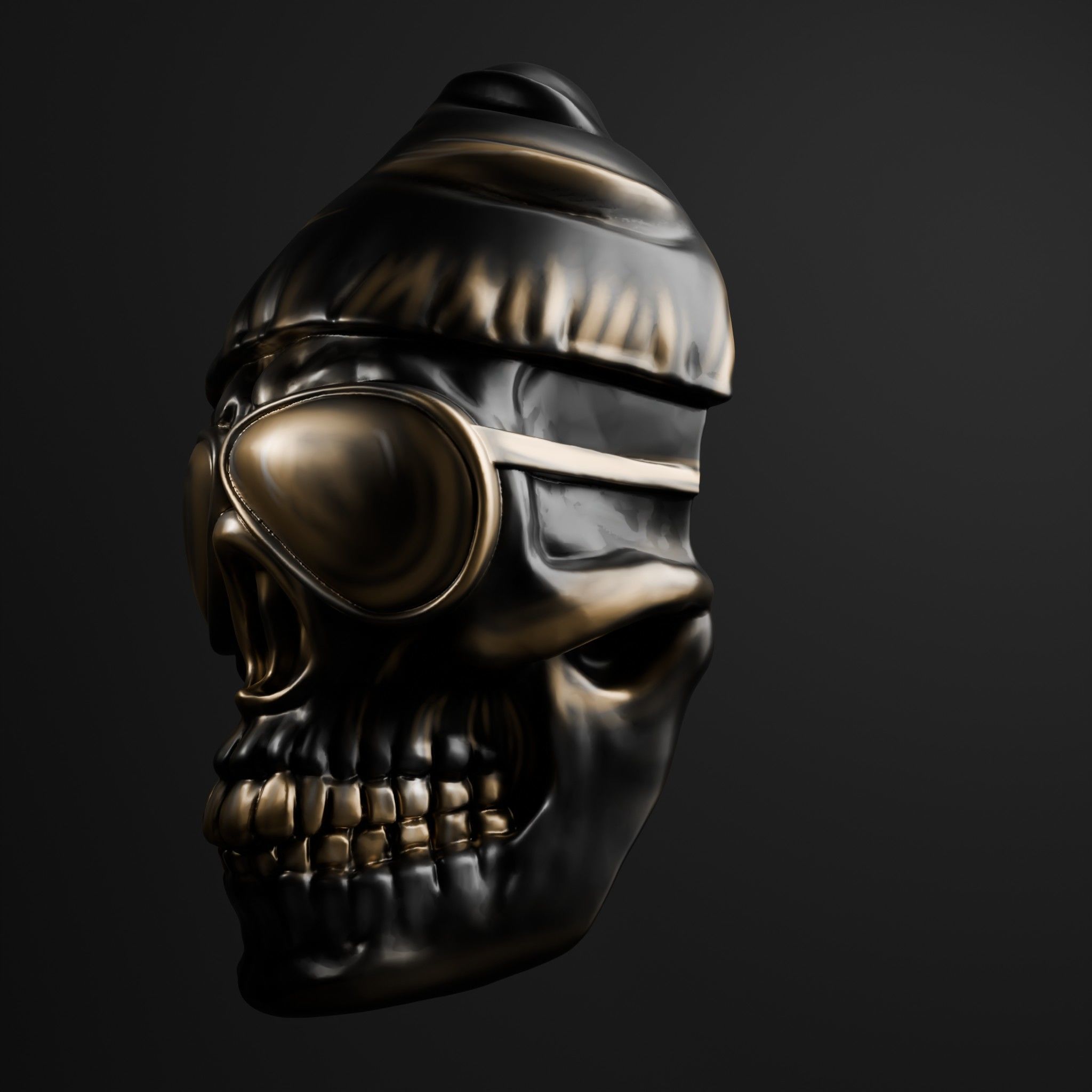  Rapper Skull Wall Art  3D print model_7