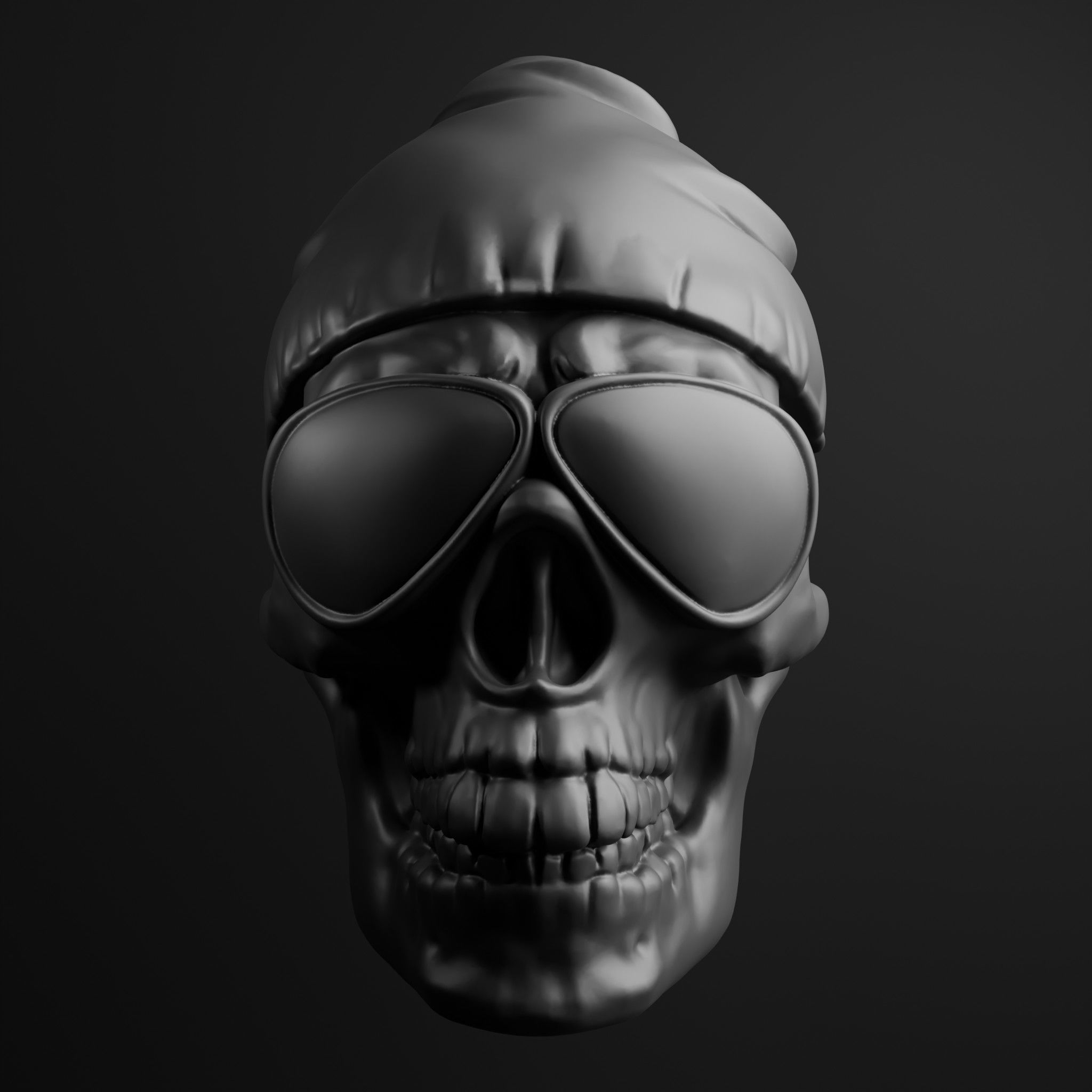  Rapper Skull Wall Art  3D print model_2