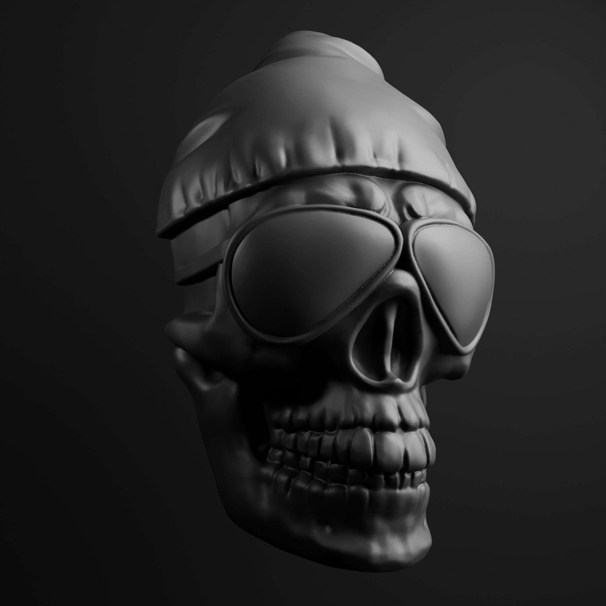  Rapper Skull Wall Art  3D print model_6