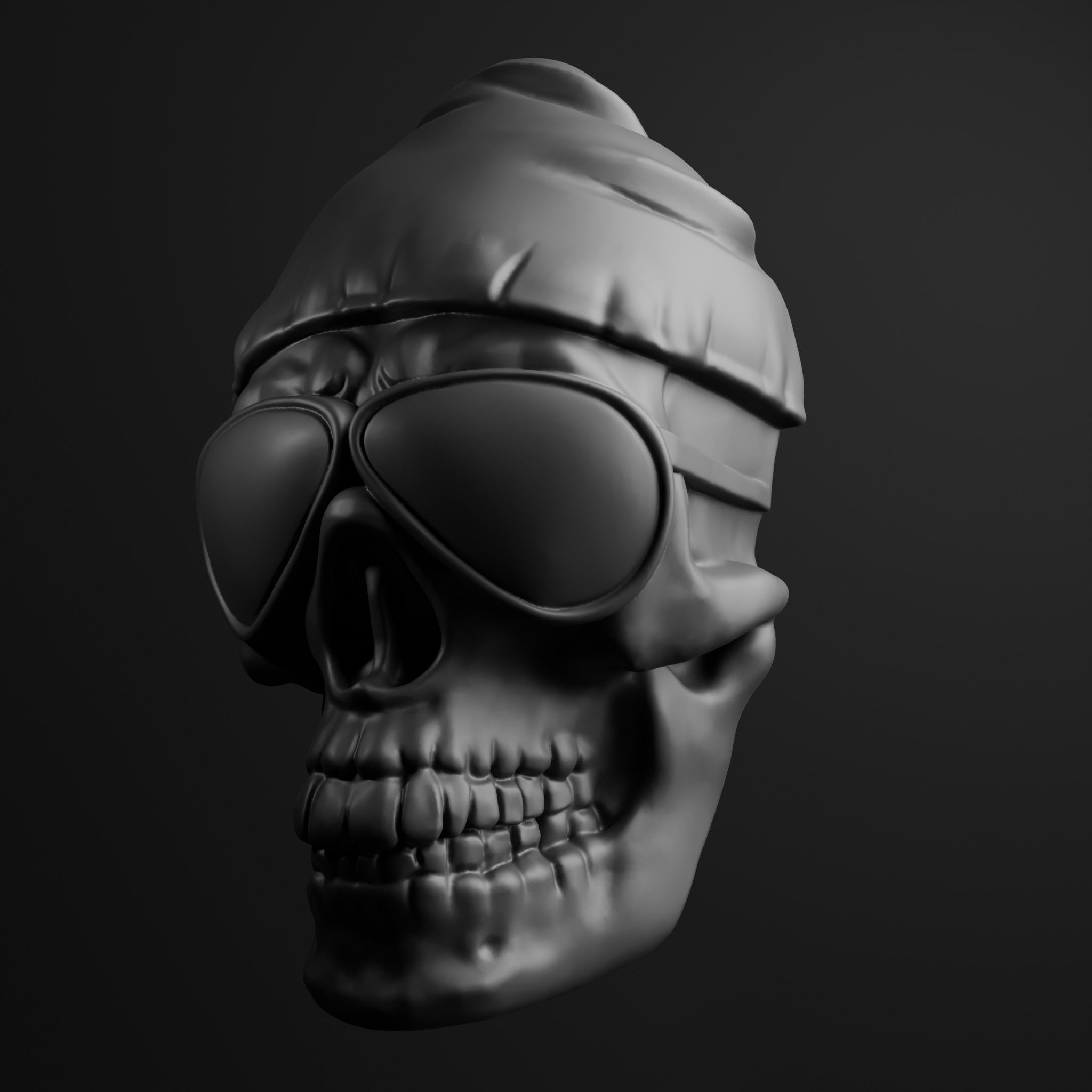  Rapper Skull Wall Art  3D print model_4