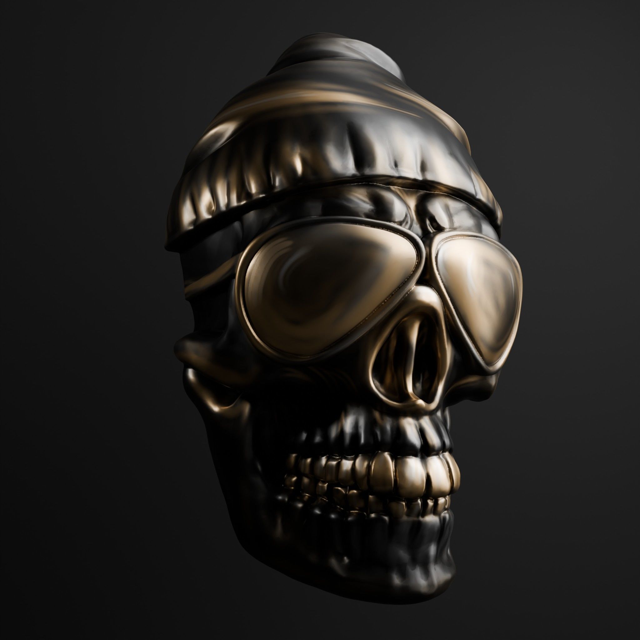  Rapper Skull Wall Art  3D print model_5