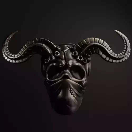 Long-Horned Skull Wall Art  3D print model