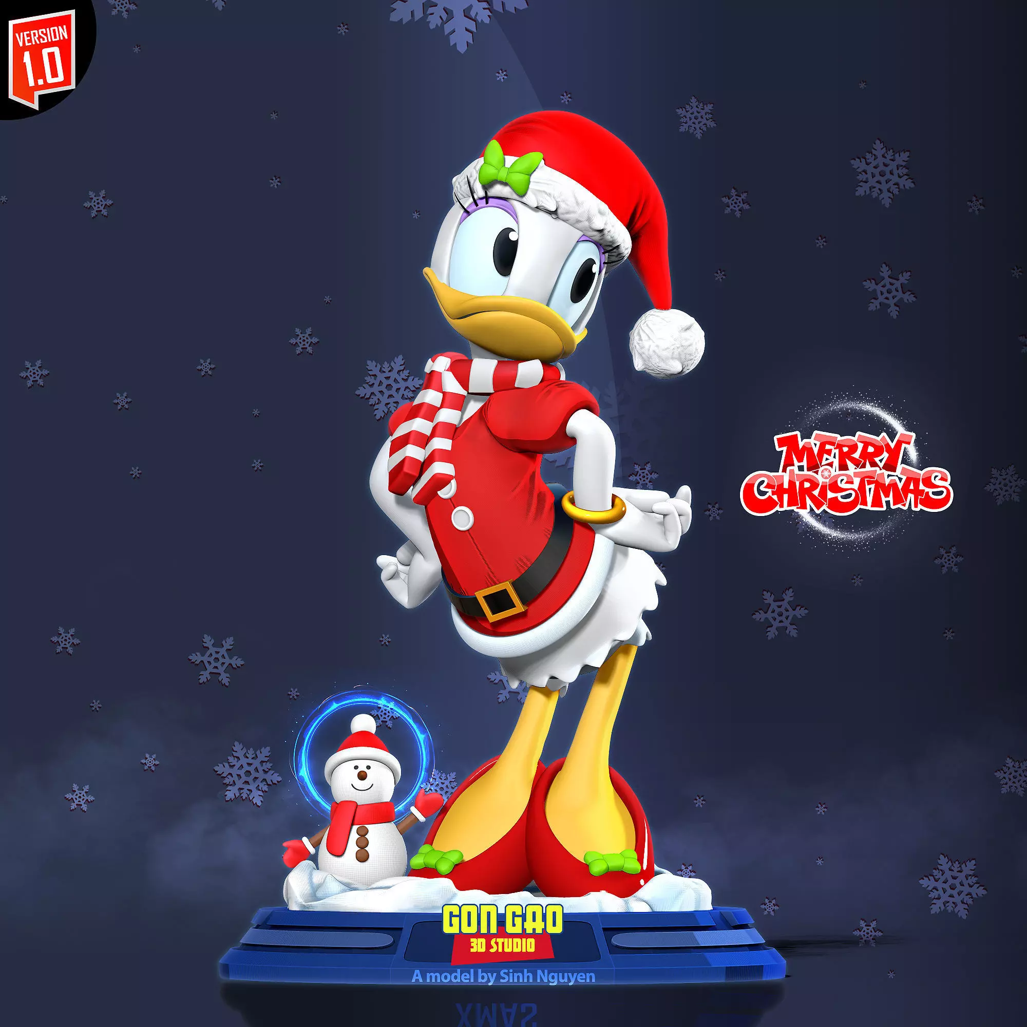 Santa Daisy Duck 3D print model_0