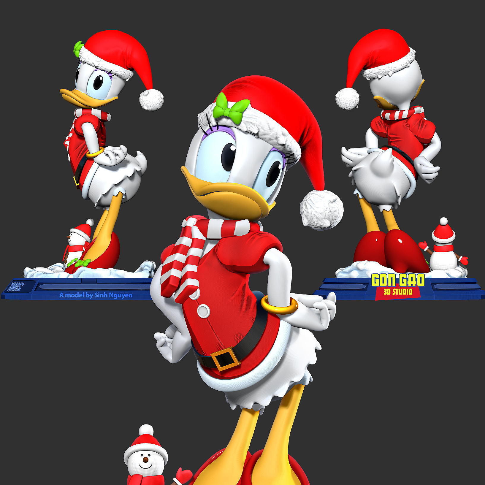 Santa Daisy Duck 3D print model_1