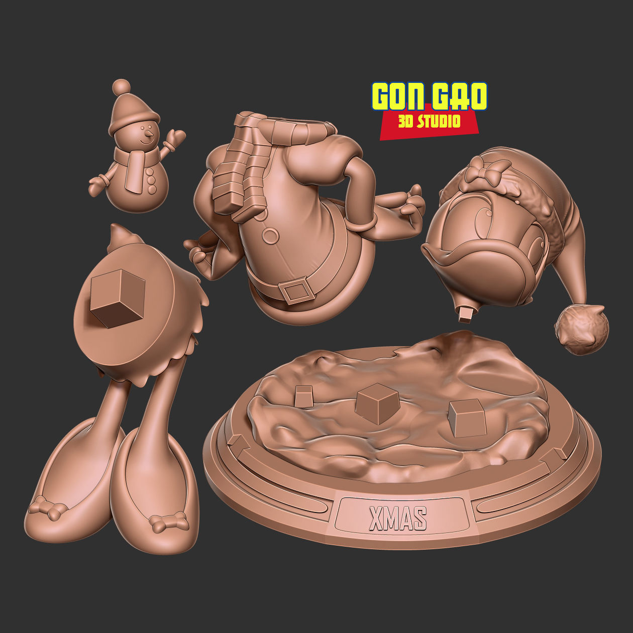Santa Daisy Duck 3D print model_2