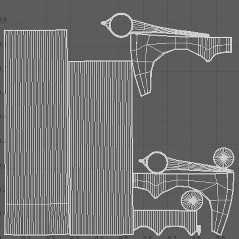 Medieval Axe Low-poly 3D model_11