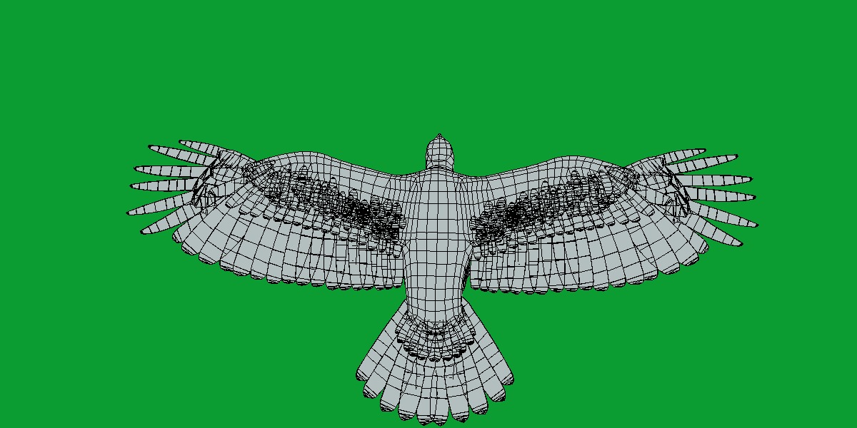 Golden Eagle Bird Low-poly 3D model_13