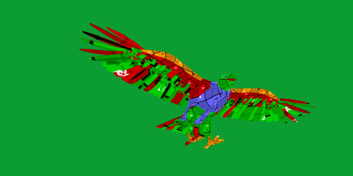 Golden Eagle Bird Low-poly 3D model_17