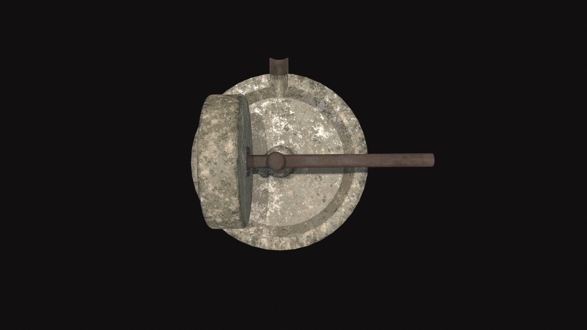 Medieval Millstone Low-poly 3D model_5