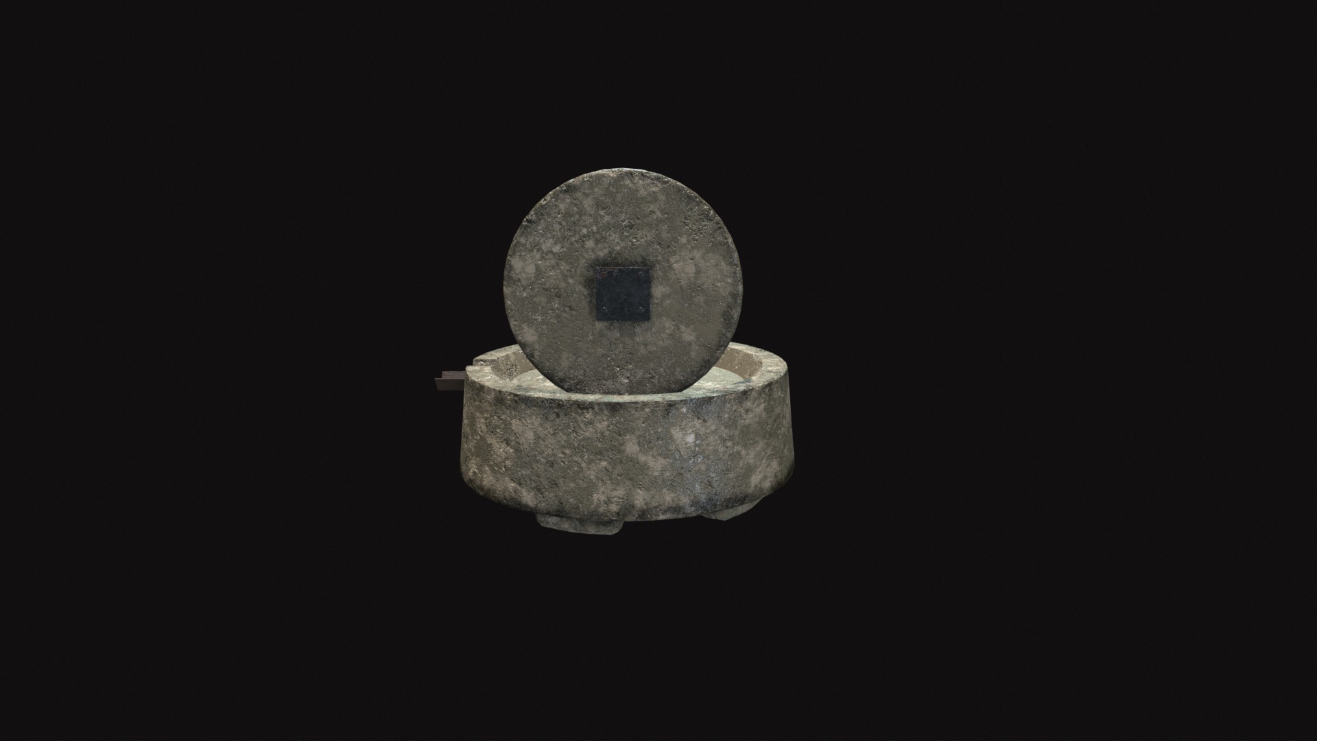 Medieval Millstone Low-poly 3D model_4