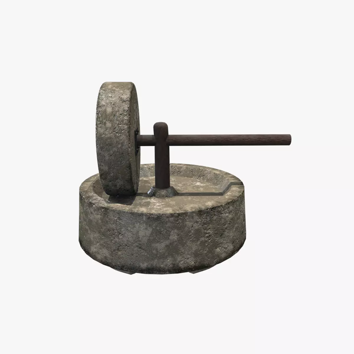 Medieval Millstone Low-poly 3D model_0