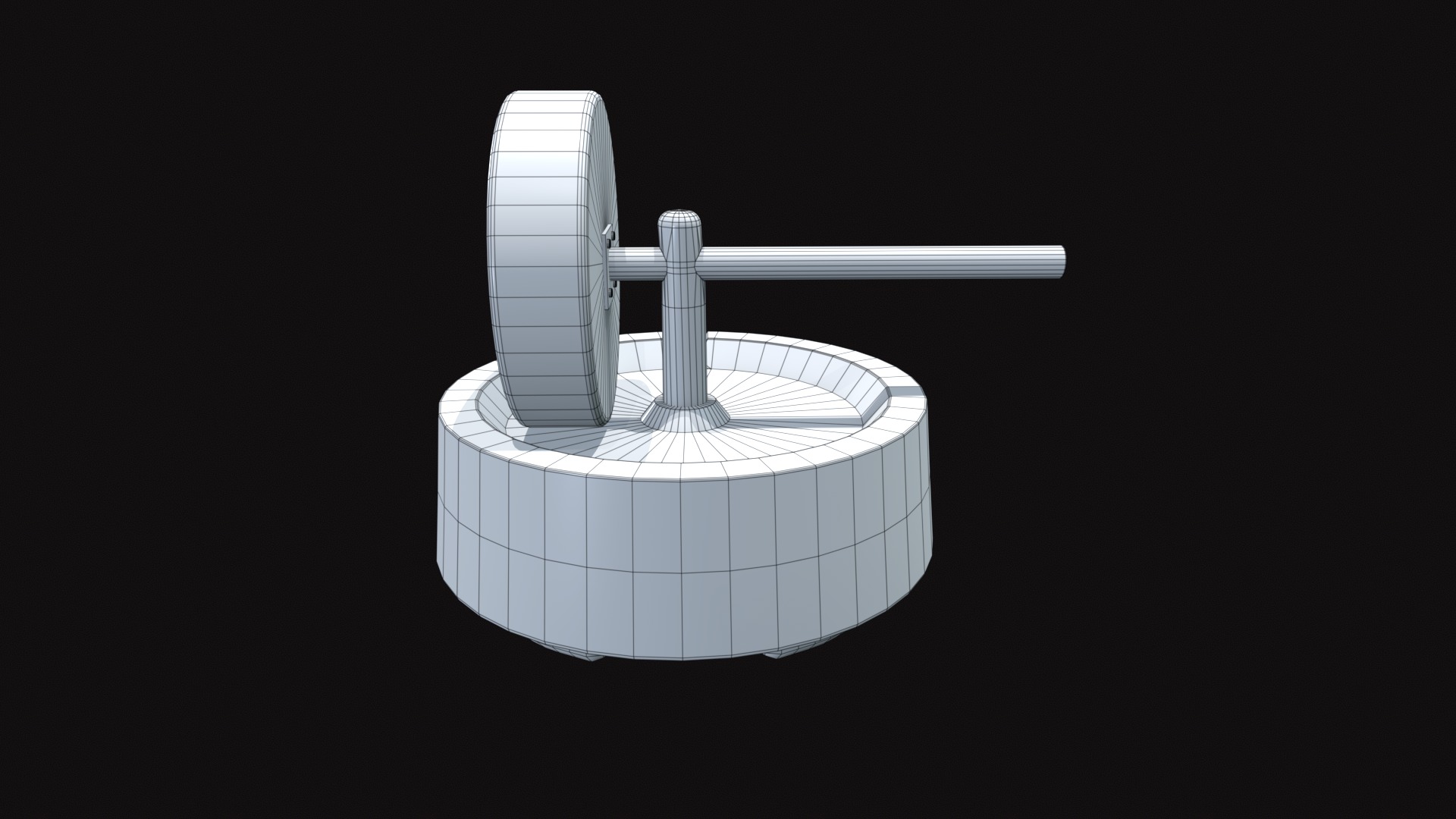 Medieval Millstone Low-poly 3D model_10